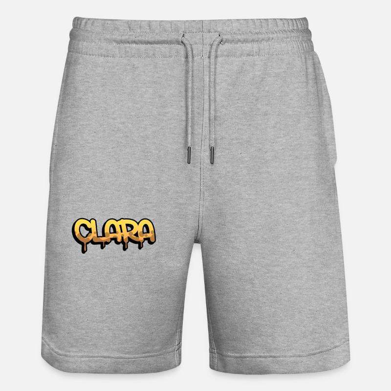 Graffiti prénom Clara - Short de jogging bio TRAINER Stanley/Stella unisexe - gris chiné