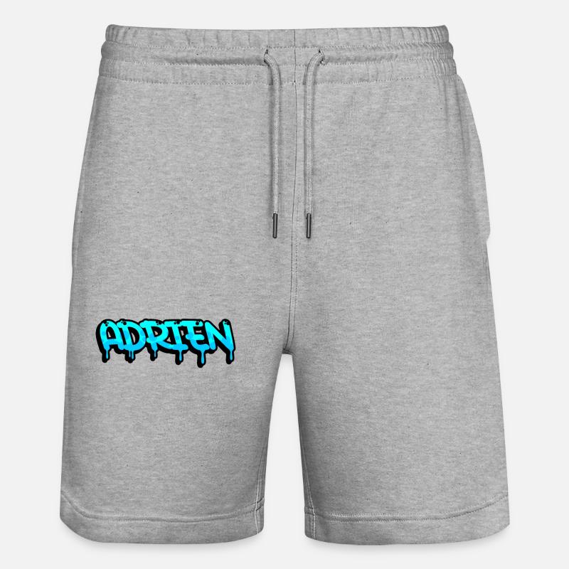 Graffiti Vorname Adrien - Stanley/Stella Unisex Bio Joggingshorts Trainer  - Grau meliert