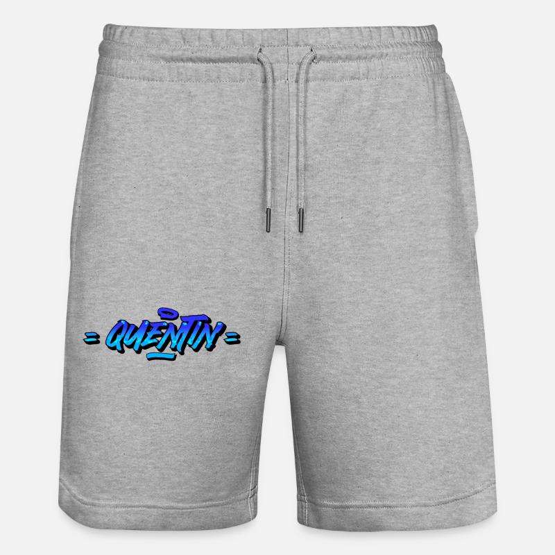 Graffiti Prénom Quentin - Short de jogging bio TRAINER Stanley/Stella unisexe - gris chiné