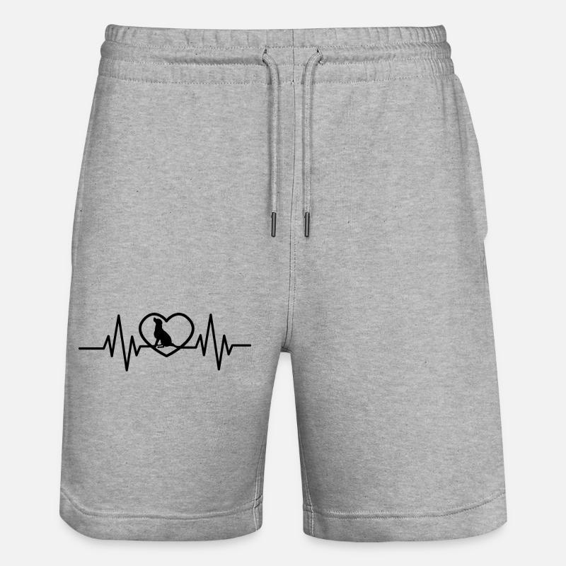 Hundeherz - Stanley/Stella Unisex Bio Joggingshorts Trainer  - Grau meliert