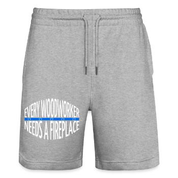Lets Play Carpenter Tshirts Arboriculture - Stanley/Stella Trainer Unisex Organic Jogging Shorts - heather grey - Front - Nik (191cm) & Marisol (170cm)