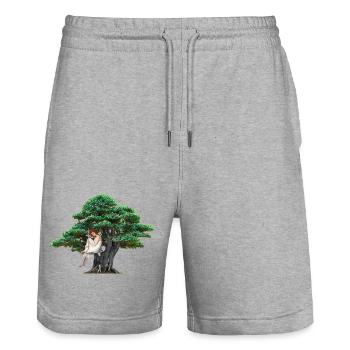 Mädchen Baum Natur sinnlich Schaukel Gefühle - Stanley/Stella Unisex Bio Joggingshorts Trainer  - Grau meliert - Vorne - Nik (191cm) & Marisol (170cm)