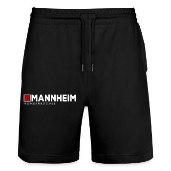 Mannheim Monnem Mannheimat - Short de jogging bio TRAINER Stanley/Stella unisexe - noir - Devant - Nik (191cm) & Marisol (170cm)