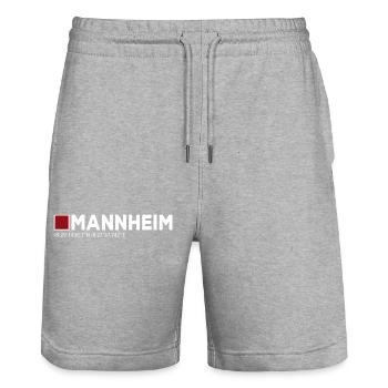 Mannheim Monnem Mannheimat - Stanley/Stella Unisex Bio Joggingshorts Trainer  - Grau meliert - Vorne - Nik (191cm) & Marisol (170cm)