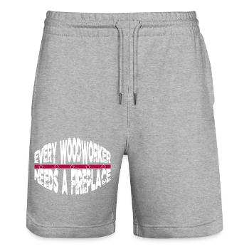 wood carpenter jokes tshirts carpenter best - Stanley/Stella Unisex Bio Joggingshorts Trainer  - Grau meliert - Vorne - Nik (191cm) & Marisol (170cm)