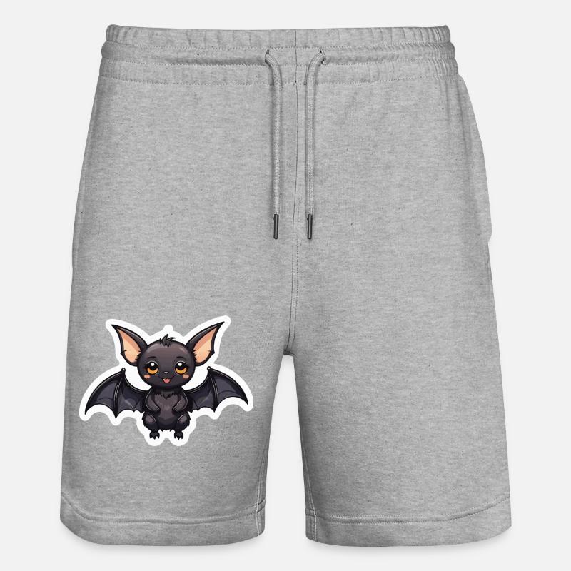Illustration mignonne de chauve-souris - Short de jogging bio TRAINER Stanley/Stella unisexe - gris chiné