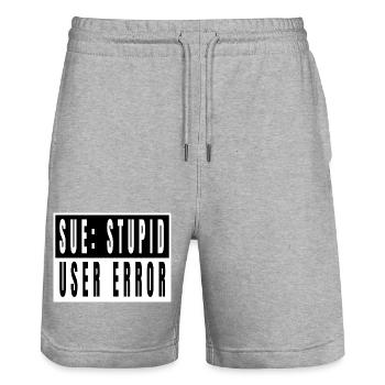 hacking code hacking coding coding computer quote - Stanley/Stella Trainer Unisex Organic Jogging Shorts - heather grey - Front - Nik (191cm) & Marisol (170cm)
