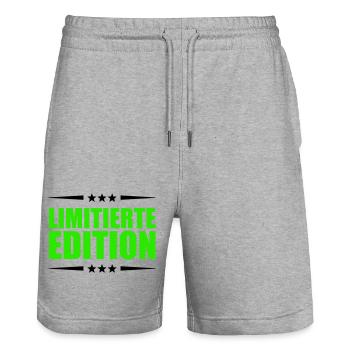 Édition limitée - Short de jogging bio TRAINER Stanley/Stella unisexe - gris chiné - Devant - Nik (191cm) & Marisol (170cm)
