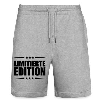 Édition limitée - Short de jogging bio TRAINER Stanley/Stella unisexe - gris chiné - Devant - Nik (191cm) & Marisol (170cm)