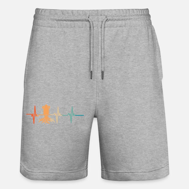 Battement de cœur calmar - Short de jogging bio TRAINER Stanley/Stella unisexe - gris chiné