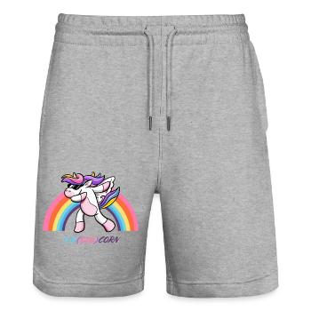 UNI QUE CORN - Short de jogging bio TRAINER Stanley/Stella unisexe - gris chiné - Devant - Nik (191cm) & Marisol (170cm)