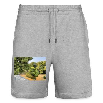 IMG 9514 - Stanley/Stella Unisex Bio Joggingshorts Trainer  - Grau meliert - Vorne - Nik (191cm) & Marisol (170cm)
