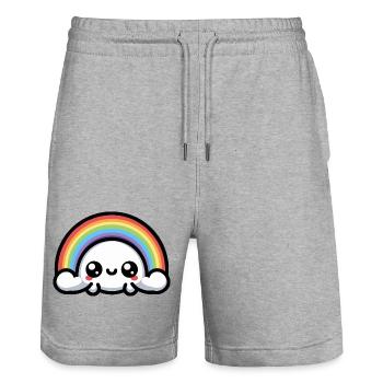 Kawaii Mignon Arc-en-ciel - Short de jogging bio TRAINER Stanley/Stella unisexe - gris chiné - Devant - Nik (191cm) & Marisol (170cm)