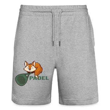 Padel Padel Tennis Fox - Short de jogging bio TRAINER Stanley/Stella unisexe - gris chiné - Devant - Nik (191cm) & Marisol (170cm)