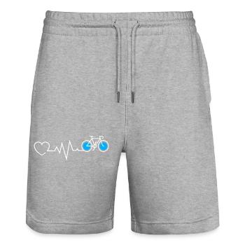 Bicyclette Heartbeat Cyclisme - Short de jogging bio TRAINER Stanley/Stella unisexe - gris chiné - Devant - Nik (191cm) & Marisol (170cm)