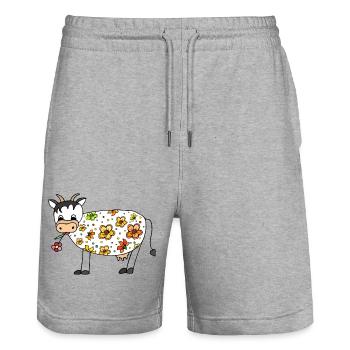 Kuh - Stanley/Stella Unisex Bio Joggingshorts Trainer  - Grau meliert - Vorne - Nik (191cm) & Marisol (170cm)