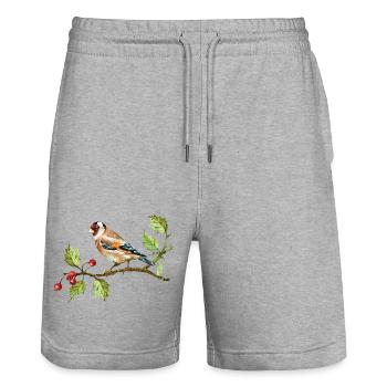 Bunter Vogel - Stanley/Stella Unisex Bio Joggingshorts Trainer  - Grau meliert - Vorne - Nik (191cm) & Marisol (170cm)