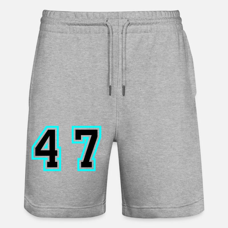 47 Symbole numérique - Short de jogging bio TRAINER Stanley/Stella unisexe - gris chiné