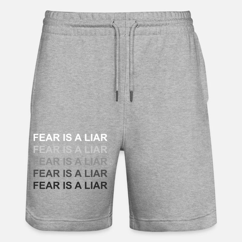Fear is a liar - Stanley/Stella Trainer Unisex Organic Jogging Shorts - heather grey