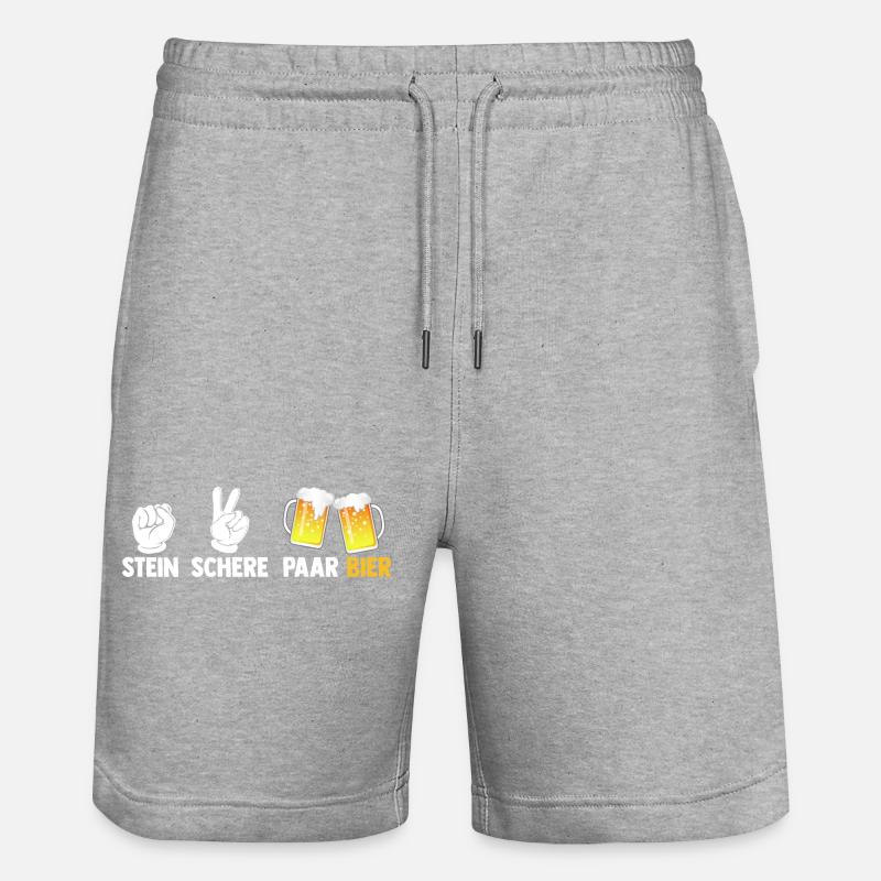 Pierre Ciseaux Couple Bière - Short de jogging bio TRAINER Stanley/Stella unisexe - gris chiné