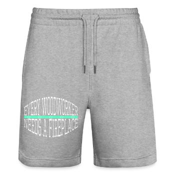Tronçonneuse Grappin Amériques Tronçonneuse Génial Menuisier - Short de jogging bio TRAINER Stanley/Stella unisexe - gris chiné - Devant - Nik (191cm) & Marisol (170cm)