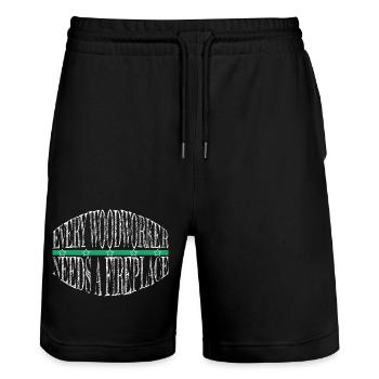carpenter baby and toddler shirts - Stanley/Stella Unisex Bio Joggingshorts Trainer  - Schwarz - Vorne - Nik (191cm) & Marisol (170cm)
