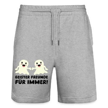 ghosts friends for ever - Stanley/Stella Trainer Unisex Organic Jogging Shorts - heather grey - Front - Nik (191cm) & Marisol (170cm)