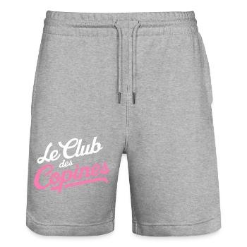 Le club des copines - Short de jogging bio TRAINER Stanley/Stella unisexe - gris chiné - Devant - Nik (191cm) & Marisol (170cm)