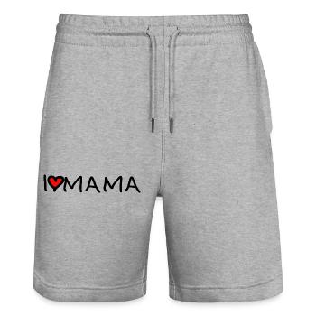 Mom Saying I Love Mom Gift - Stanley/Stella Trainer Unisex Organic Jogging Shorts - heather grey - Front - Nik (191cm) & Marisol (170cm)