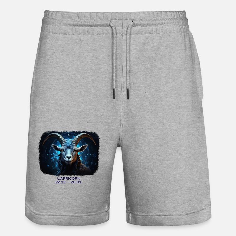 Sternzeichen Steinbock Datum - Stanley/Stella Unisex Bio Joggingshorts Trainer  - Grau meliert