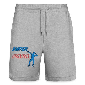 PAPA - Short de jogging bio TRAINER Stanley/Stella unisexe - gris chiné - Devant - Nik (191cm) & Marisol (170cm)