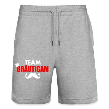 Team bräutigam - Stanley/Stella Unisex Bio Joggingshorts Trainer  - Grau meliert - Vorne - Nik (191cm) & Marisol (170cm)