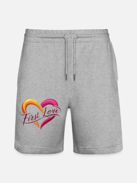 FIRST LOVE - Stanley/Stella Trainer Unisex Organic Jogging Shorts - heather grey