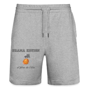 Fière d être une drama kouign Dark Grey - Short de jogging bio TRAINER Stanley/Stella unisexe - gris chiné - Devant - Nik (191cm) & Marisol (170cm)
