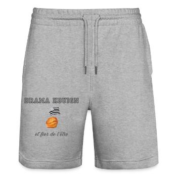 Fier d être un drama kouign Dark Grey - Short de jogging bio TRAINER Stanley/Stella unisexe - gris chiné - Devant - Nik (191cm) & Marisol (170cm)