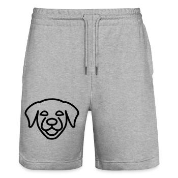 Chien - Short de jogging bio TRAINER Stanley/Stella unisexe - gris chiné - Devant - Nik (191cm) & Marisol (170cm)