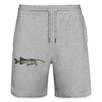 Brochet - Short de jogging bio TRAINER Stanley/Stella unisexe - gris chiné - Devant - Nik (191cm) & Marisol (170cm)