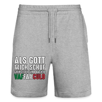 Italien Italiener Vaffanculo - Stanley/Stella Unisex Bio Joggingshorts Trainer  - Grau meliert - Vorne - Nik (191cm) & Marisol (170cm)