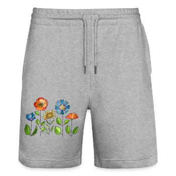 Fleur - Short de jogging bio TRAINER Stanley/Stella unisexe - gris chiné - Devant - Nik (191cm) & Marisol (170cm)