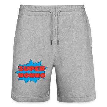 SUPER NONNO - Stanley/Stella Unisex Bio Joggingshorts Trainer  - Grau meliert - Vorne - Nik (191cm) & Marisol (170cm)