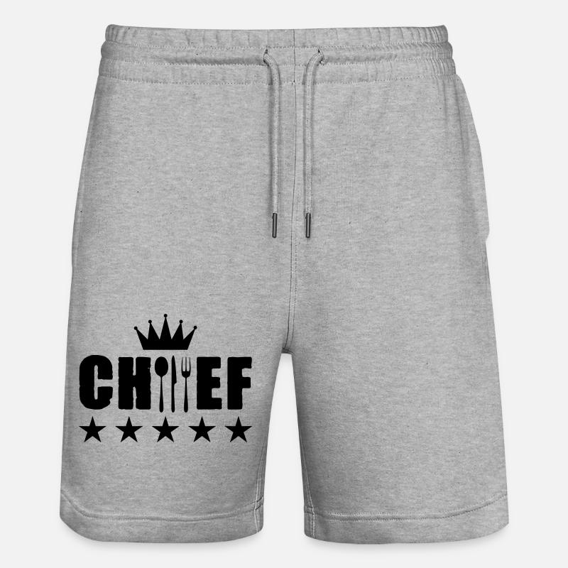 chef koch - Stanley/Stella Unisex Bio Joggingshorts Trainer  - Grau meliert