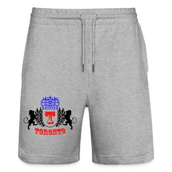 toronto2 - Stanley/Stella Trainer Unisex Organic Jogging Shorts - heather grey - Front - Nik (191cm) & Marisol (170cm)