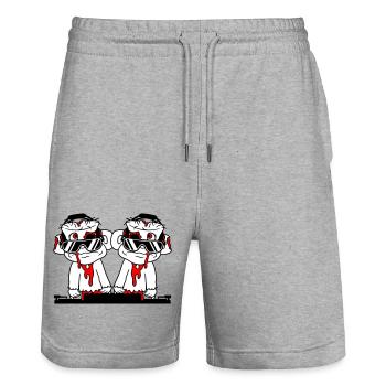 DJ Zombies Friends Team Horror Halloween Mixer - Stanley/Stella Trainer Unisex Organic Jogging Shorts - heather grey - Front - Nik (191cm) & Marisol (170cm)