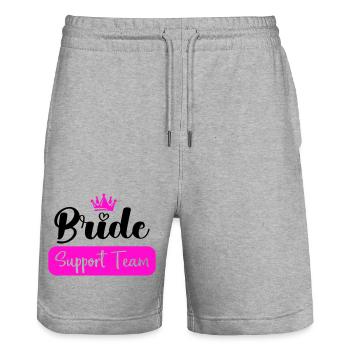 bride support team - Stanley/Stella Unisex Bio Joggingshorts Trainer  - Grau meliert - Vorne - Nik (191cm) & Marisol (170cm)