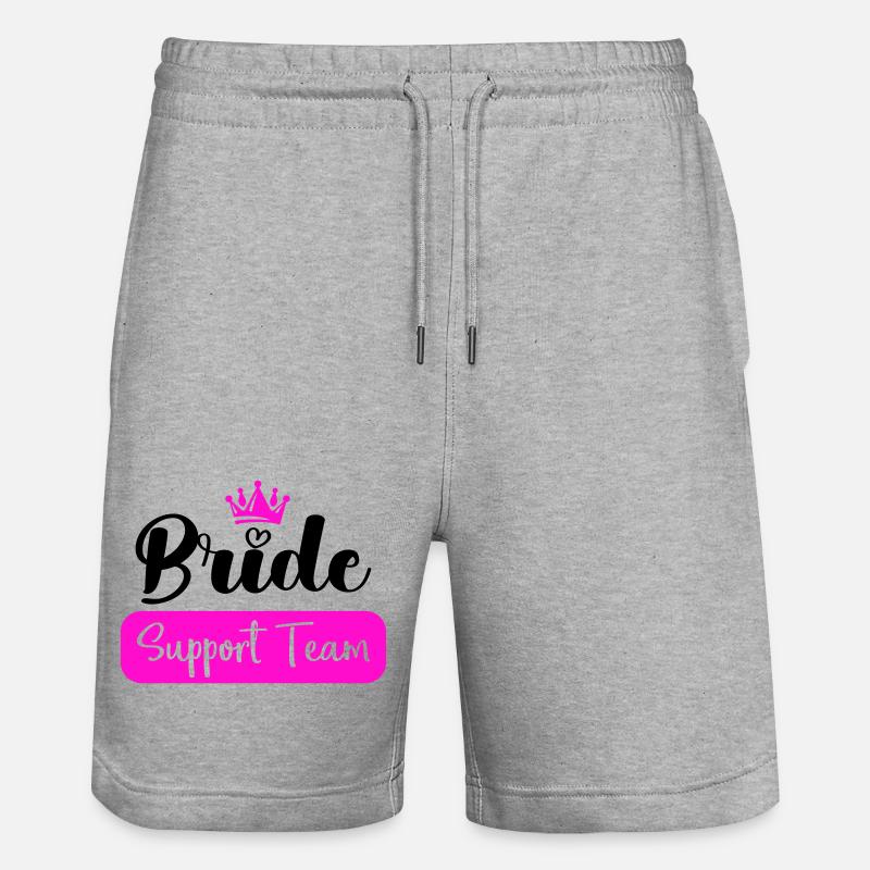 bride support team - Stanley/Stella Unisex Bio Joggingshorts Trainer  - Grau meliert