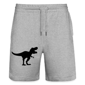 Dinosaur Trex - Stanley/Stella Trainer Unisex Organic Jogging Shorts - heather grey - Front - Nik (191cm) & Marisol (170cm)