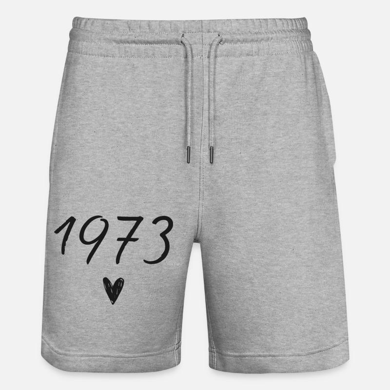 1973 coeur anniversaire - Short de jogging bio TRAINER Stanley/Stella unisexe - gris chiné