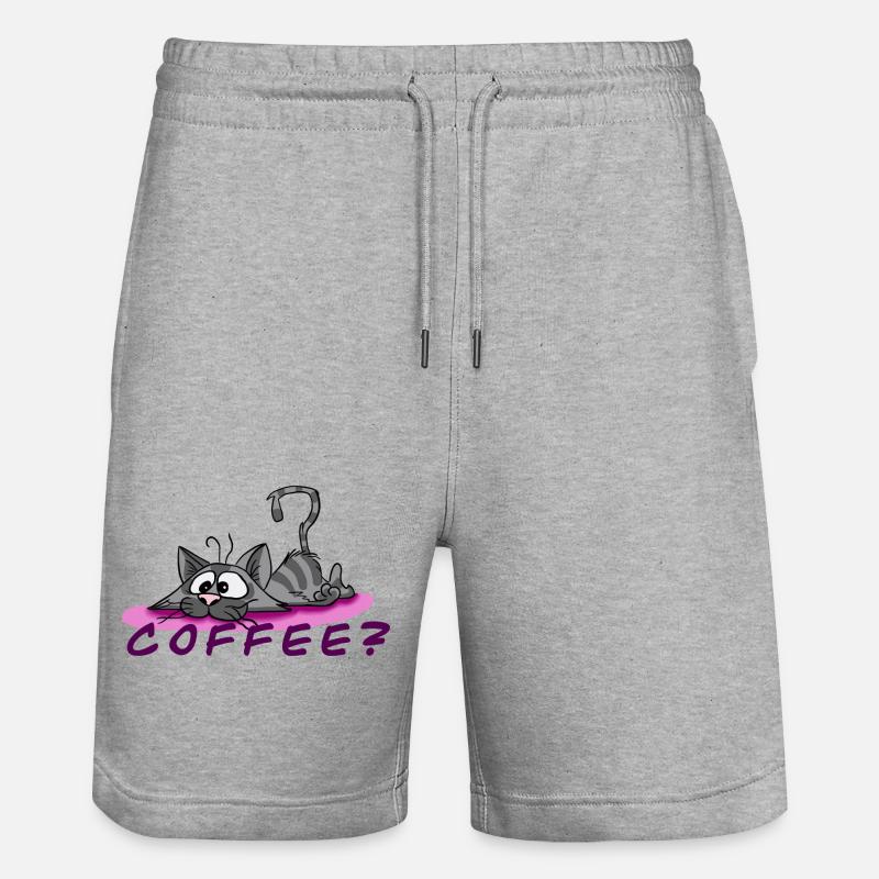 Café? - Short de jogging bio TRAINER Stanley/Stella unisexe - gris chiné