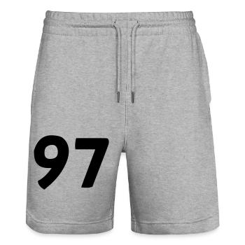 97 - Short de jogging bio TRAINER Stanley/Stella unisexe - gris chiné - Devant - Nik (191cm) & Marisol (170cm)