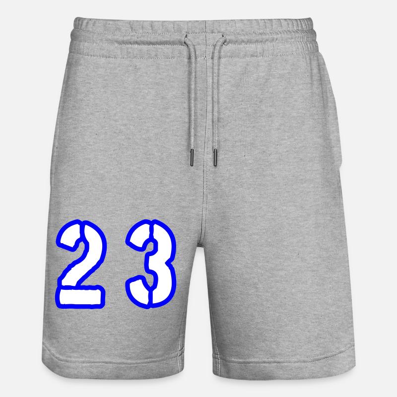 23 Symbole numérique - Short de jogging bio TRAINER Stanley/Stella unisexe - gris chiné